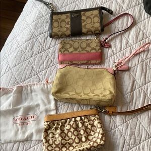 *BUNDLE DEAL!* 4 Coach wristlets/wallet w/Dust Bag